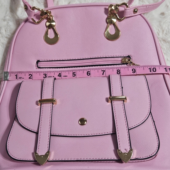 Faux Leather Backpack With Adjustable Criss Cross Straps - Picture 8 of 13